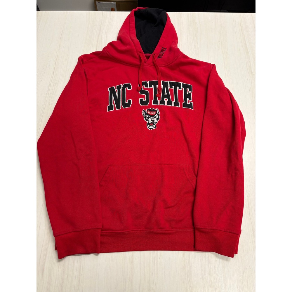 Colosseum NC State Wolfpack Hoodie Red Pullover Fleece Men's Large NCAA